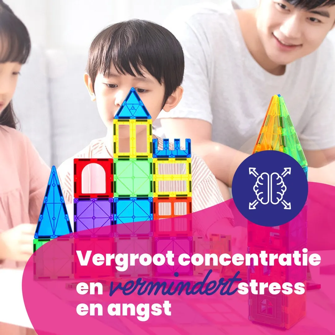 LiasToys Magnetische Tegels 40 Stuks - Bouwset Multicolor