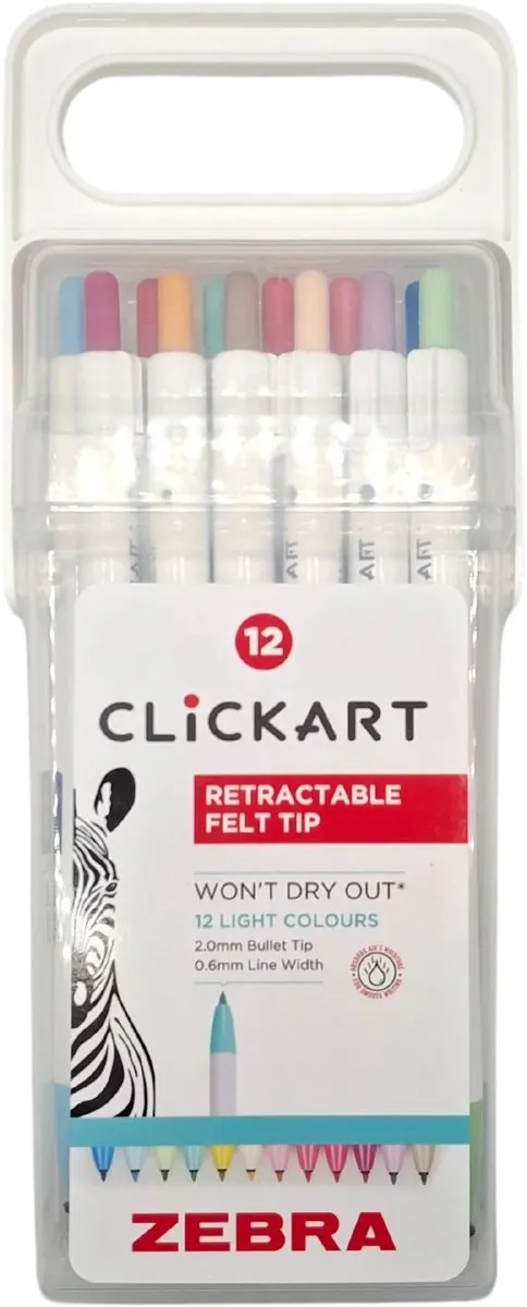 Zebra CLiCKART WYSS22-12C Viltstiften - 12 Stuks - Meerkleur