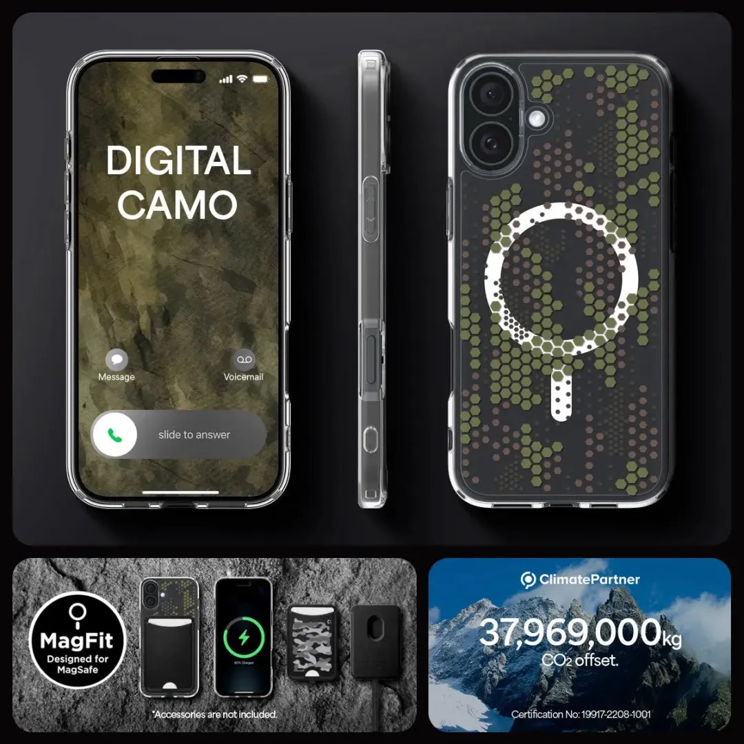 Spigen Ultra Hybrid ACS08080 iPhone 16 Plus Hoes - Groen/Transparant