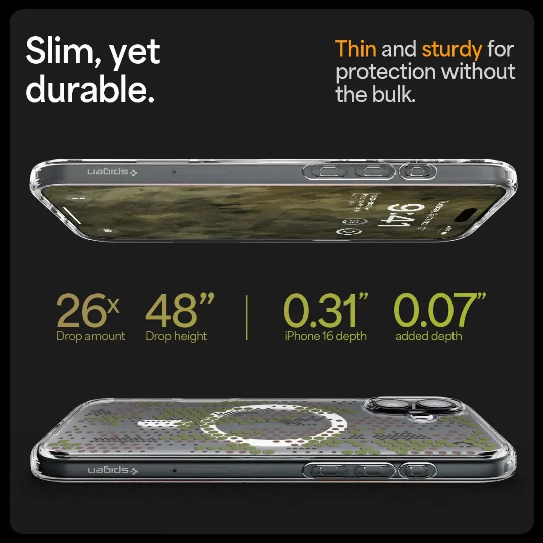 Spigen Ultra Hybrid ACS08080 iPhone 16 Plus Hoes - Groen/Transparant