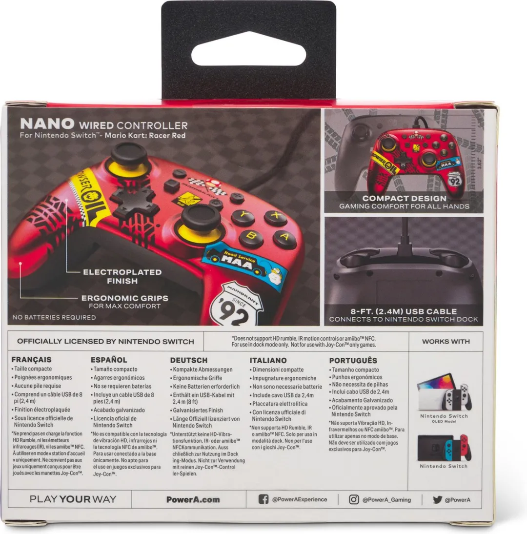 POWERA Nano Controller NSGP0124-01 - Mario Kart Racer Red - afbeelding 6 van 6