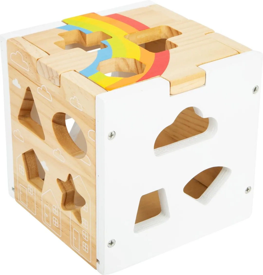 Small Foot Houten Vormenstoof Kubus Regenboog - 11777