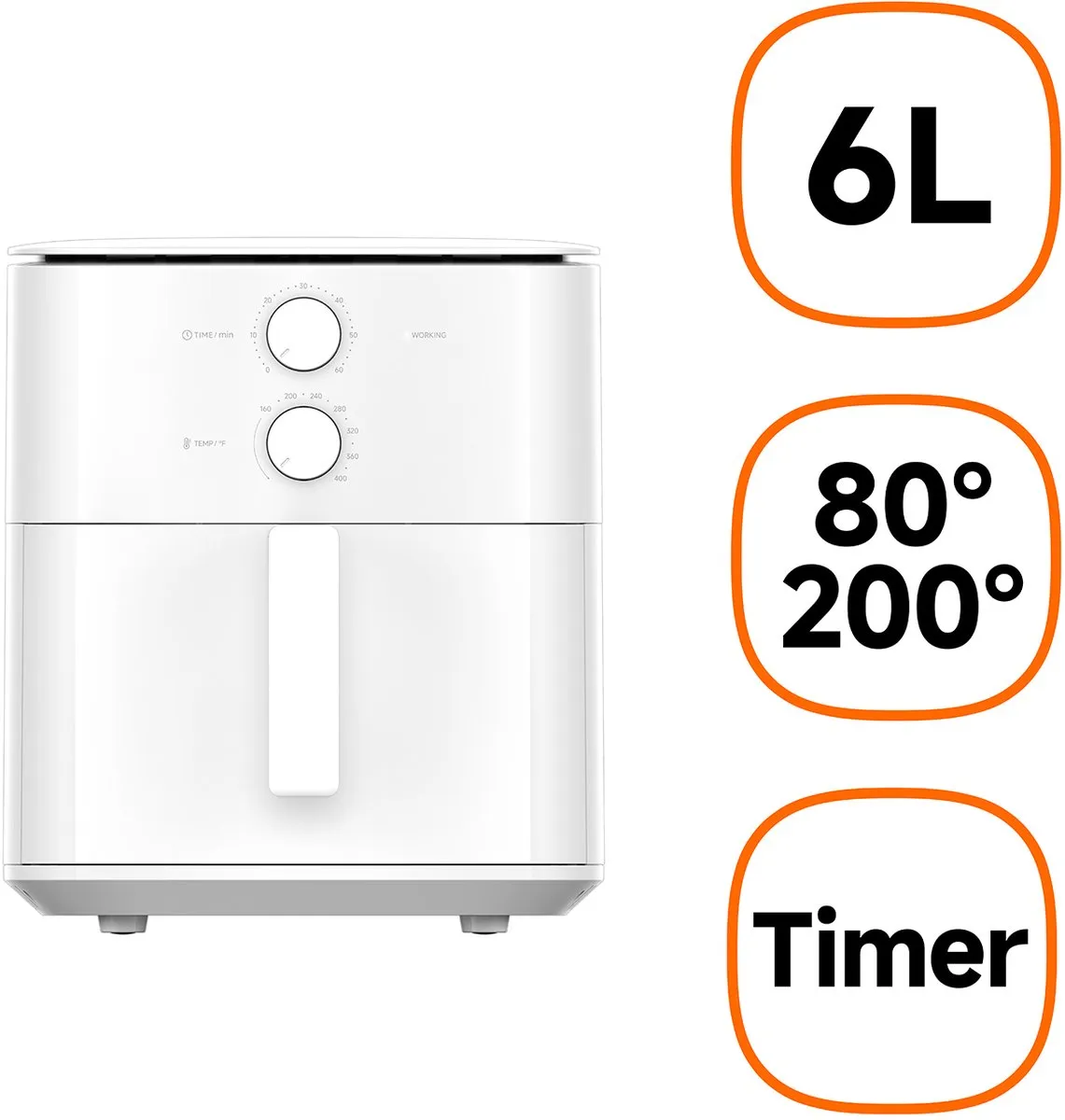 Xiaomi MAF13 Enkel Vrijstaand Heteluchtfriteuse 6L