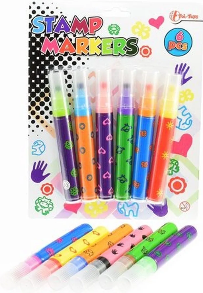Toi-Toys Stempelstiften 6-delig Assorti