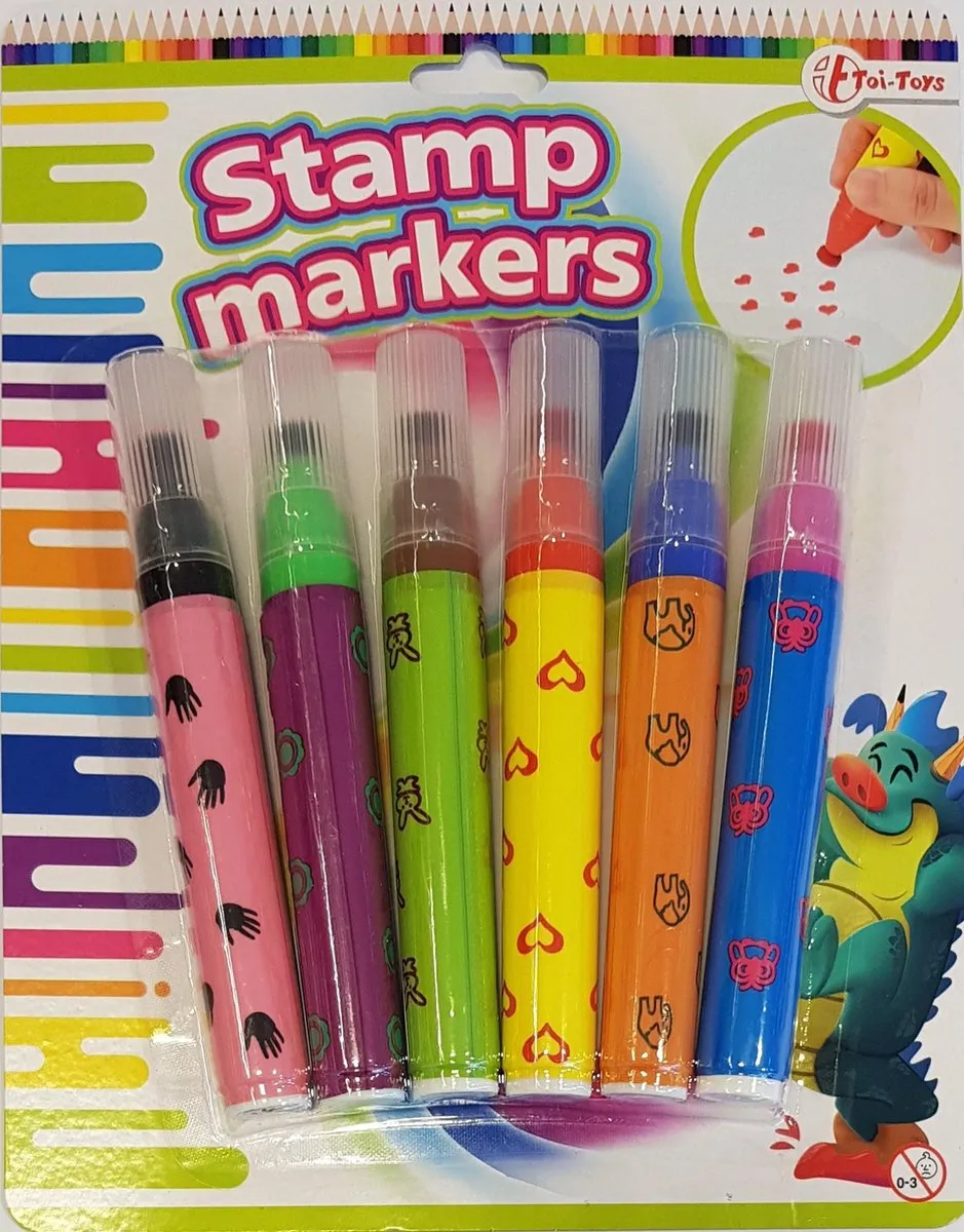 Toi-Toys Stempelstiften 6-delig Assorti