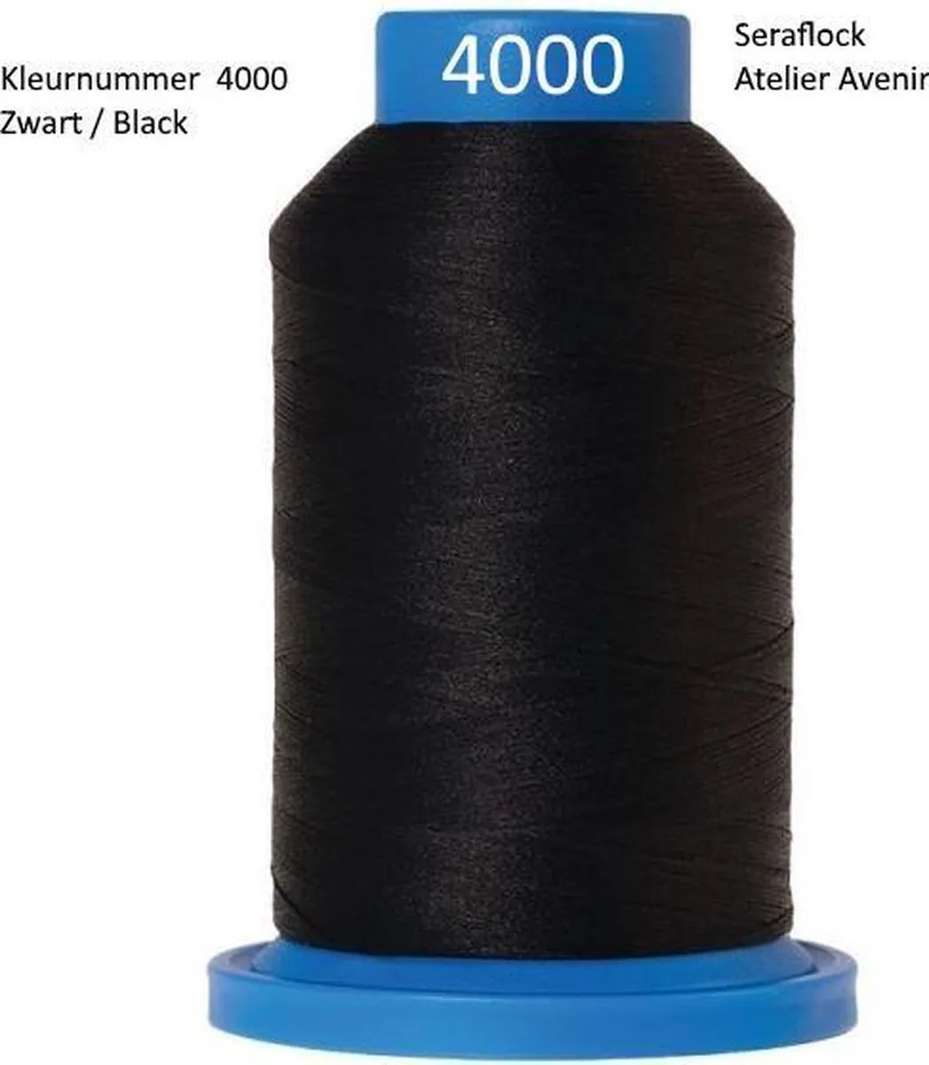 Amann Mettler Seraflock 1000mt Lockgaren #4000 - Zwart - afbeelding 5 van 5