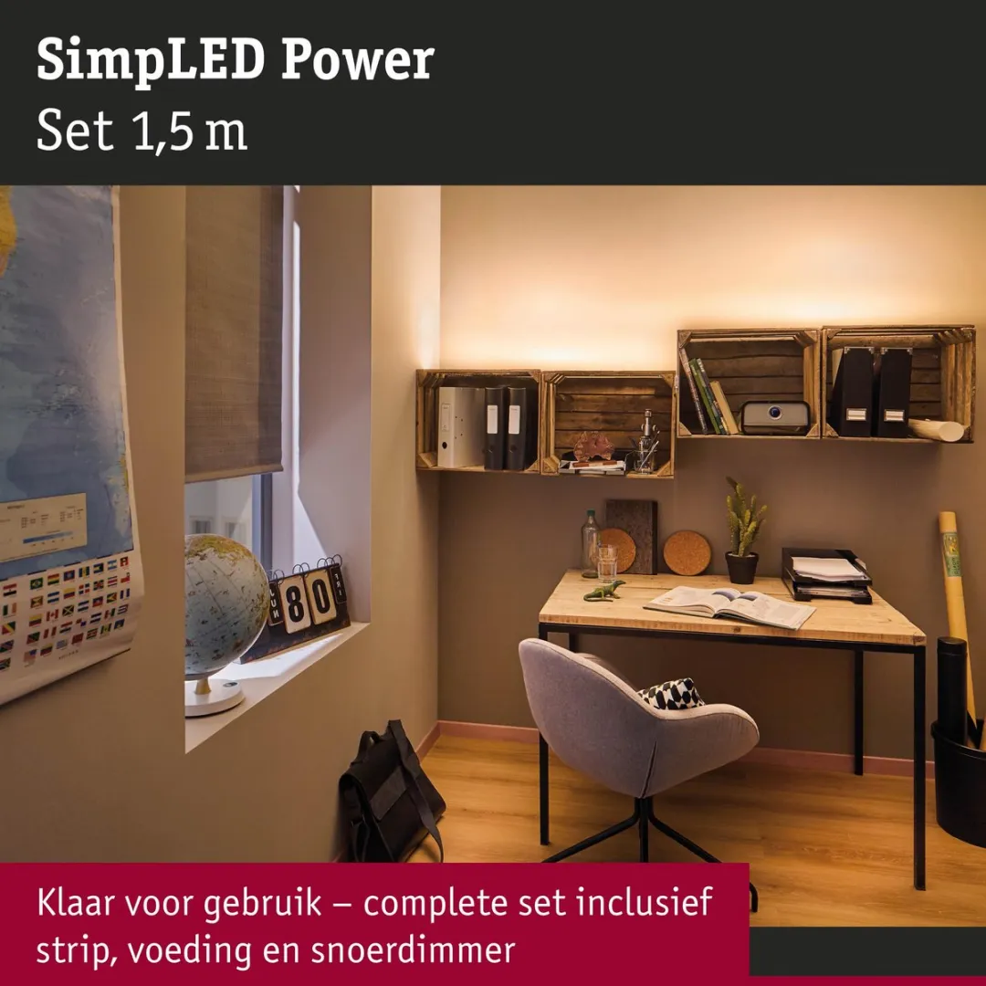 Paulmann SimpLED Power LED Strip Warm Wit 1,5m - 17W 1100lm/m - afbeelding 6 van 6
