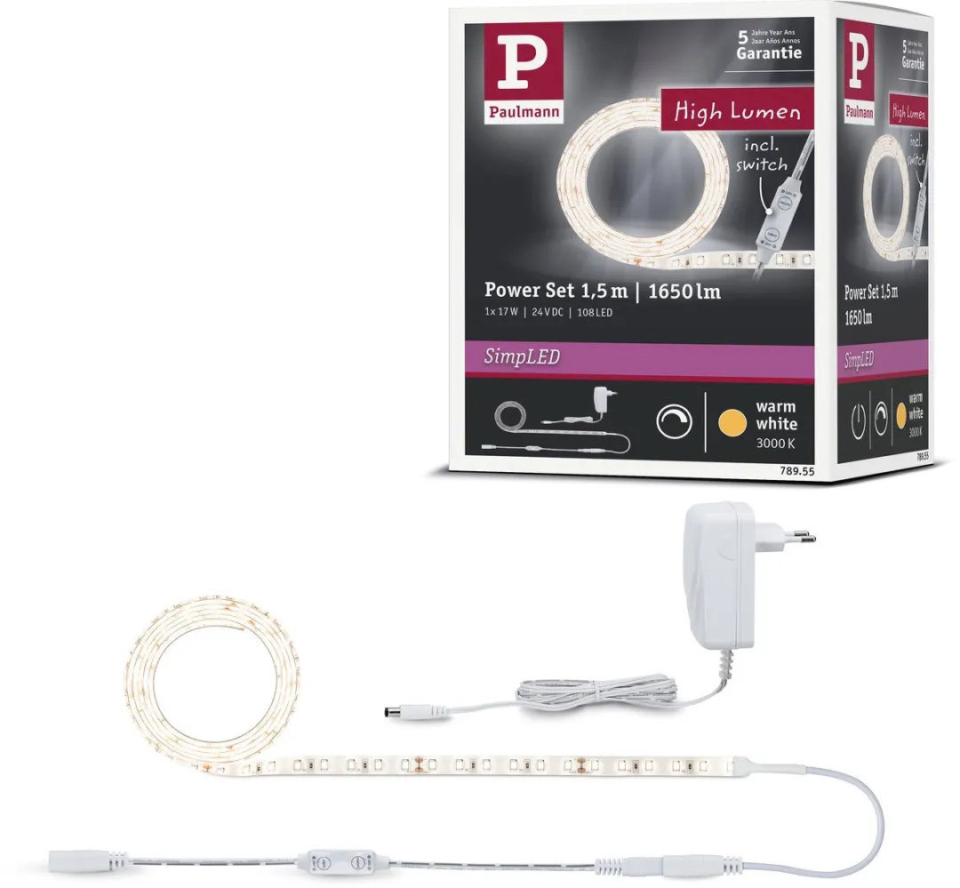 Paulmann SimpLED Power LED Strip Warm Wit 1,5m