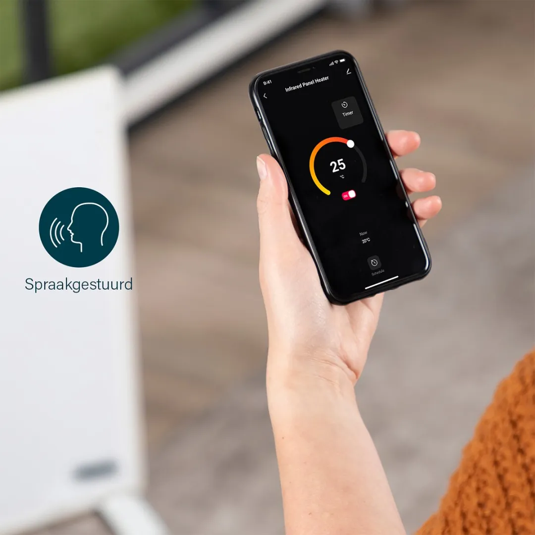 Infrarood paneel – Princess Elektrische kachel 540W - 60 x 90cm- Infrarood kachel - Infrarood Verwarmingspaneel 348054 – Inclusief mobiele app – Smart - WiFi - met App - Vrijstaand/Wandmontage - Energiezuinig - Infrarood paneel verplaatsbaar - Wit