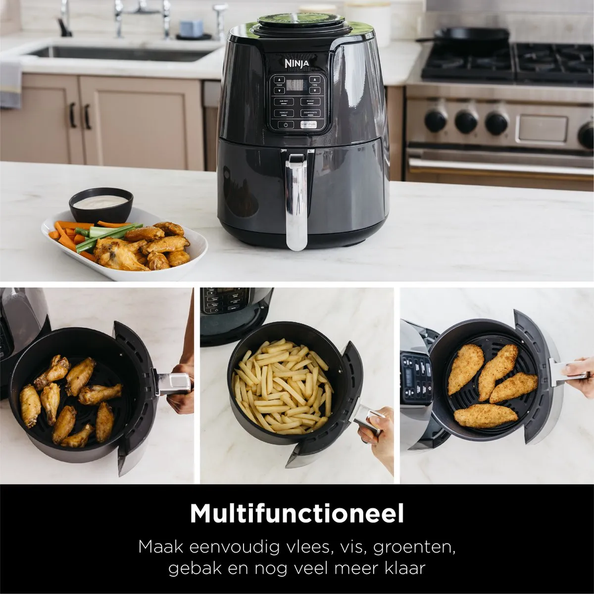 Ninja AF100EU Multifunctionele Heteluchtfriteuse 3,8L - 1550W