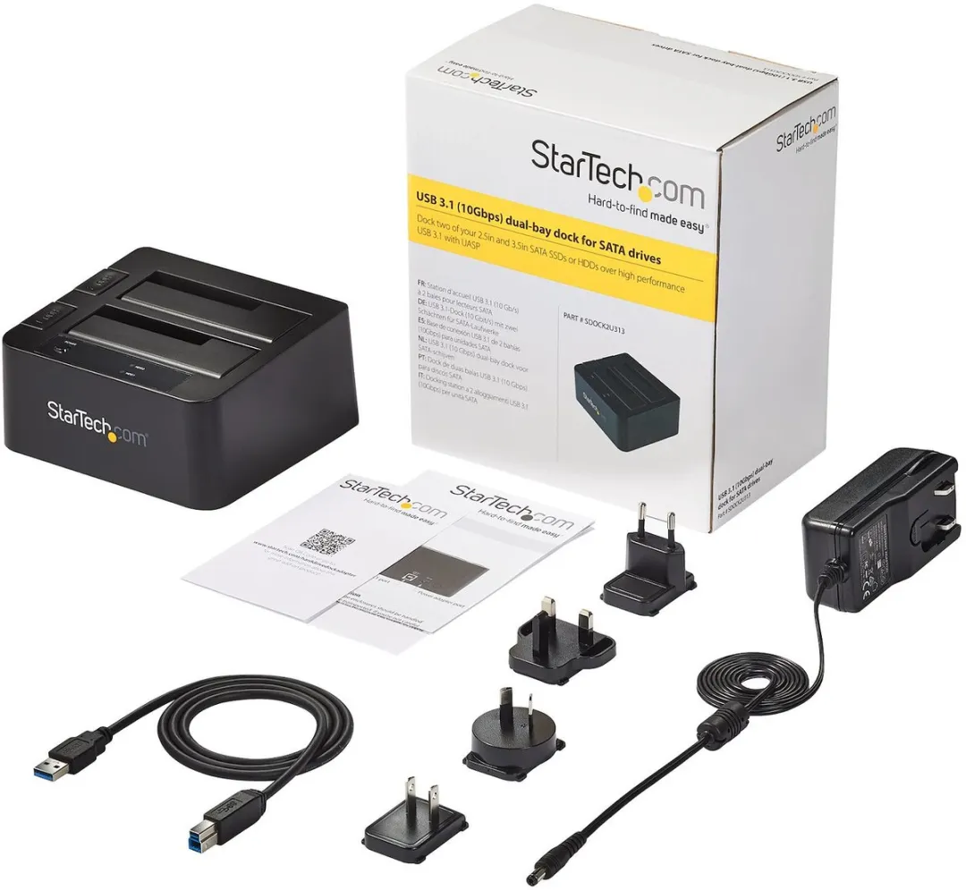 Startech SDOCK2U313 Docksysteem - Zwart