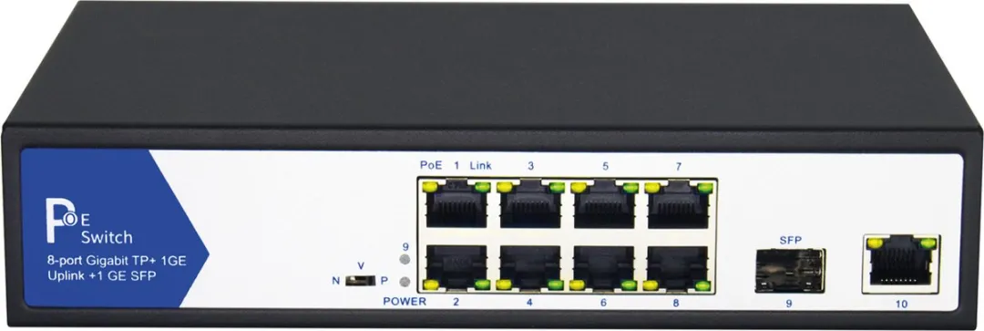 Value PoE+ Gigabit Switch 10 Poorten - 8x PoE 30W - Zwart