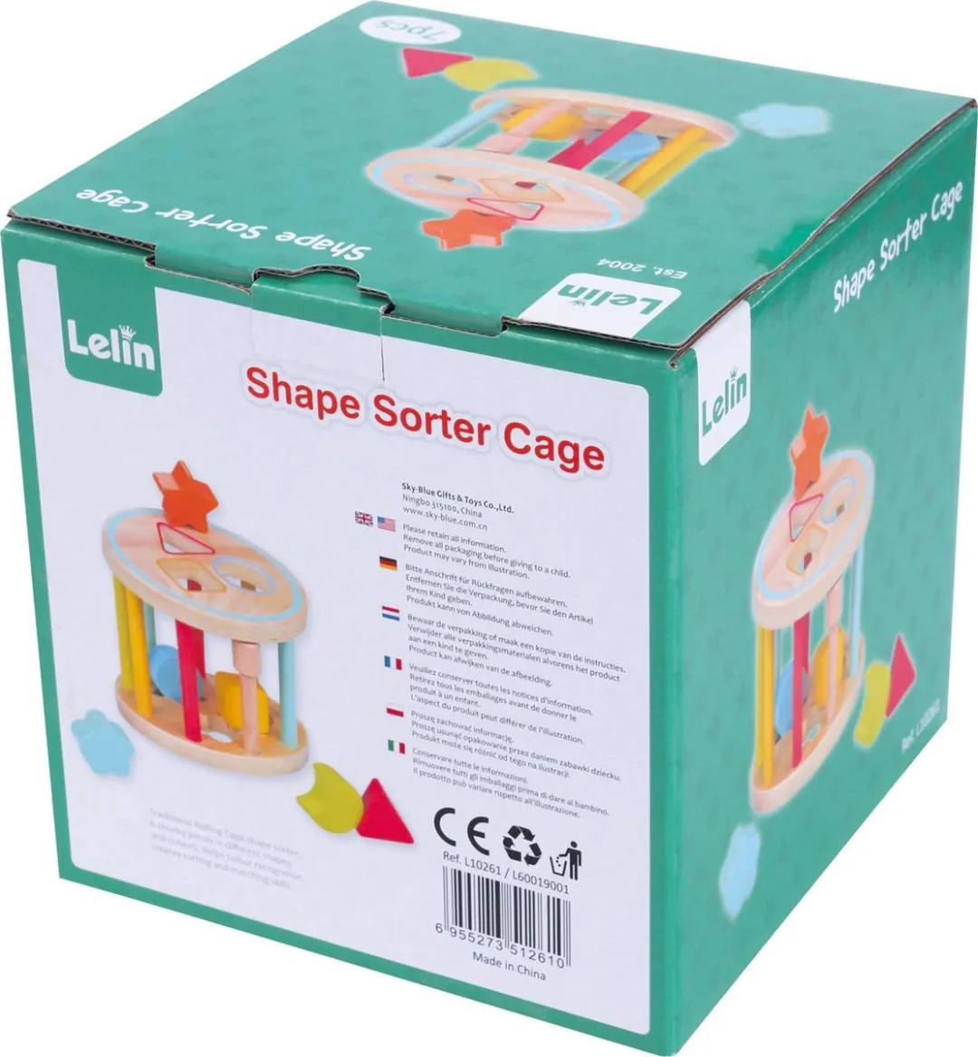 Lelin Toys Vormenstoof Junior 15 X 15 X 14 Cm Hout Bruin 7-delig