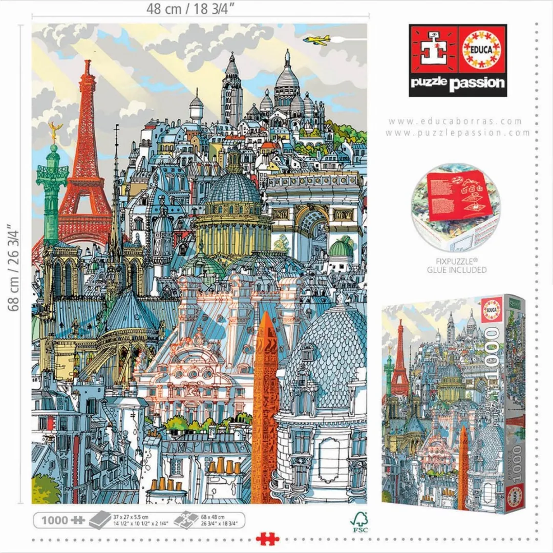 Educa Parijs Legpuzzel 1000 Stuks - Multicolor