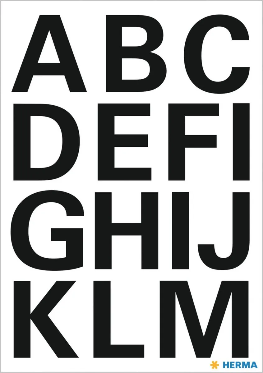 Herma Alfabetstickers Zwart 25mm - 112 Stuks (4x28)