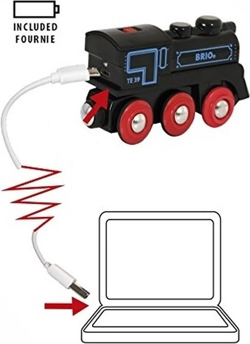 BRIO Oplaadbare Locomotief 33599 - Multicolor
