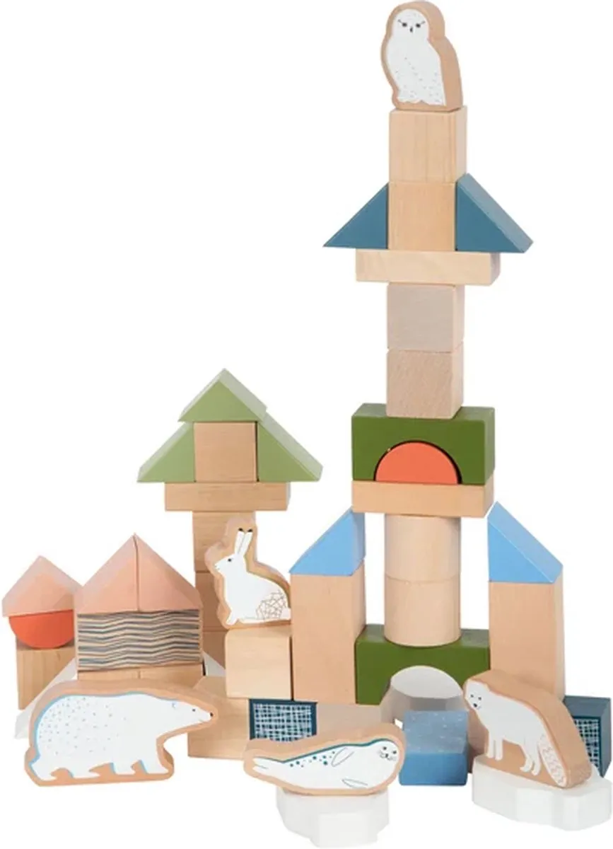 Small Foot Houten Bouwblokken Arctic - 20-delig Multicolor