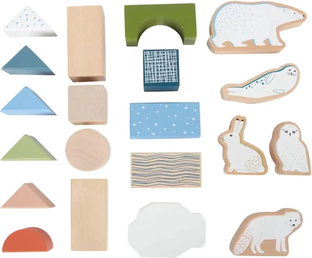 Small Foot Houten Bouwblokken Arctic - 20-delig Multicolor