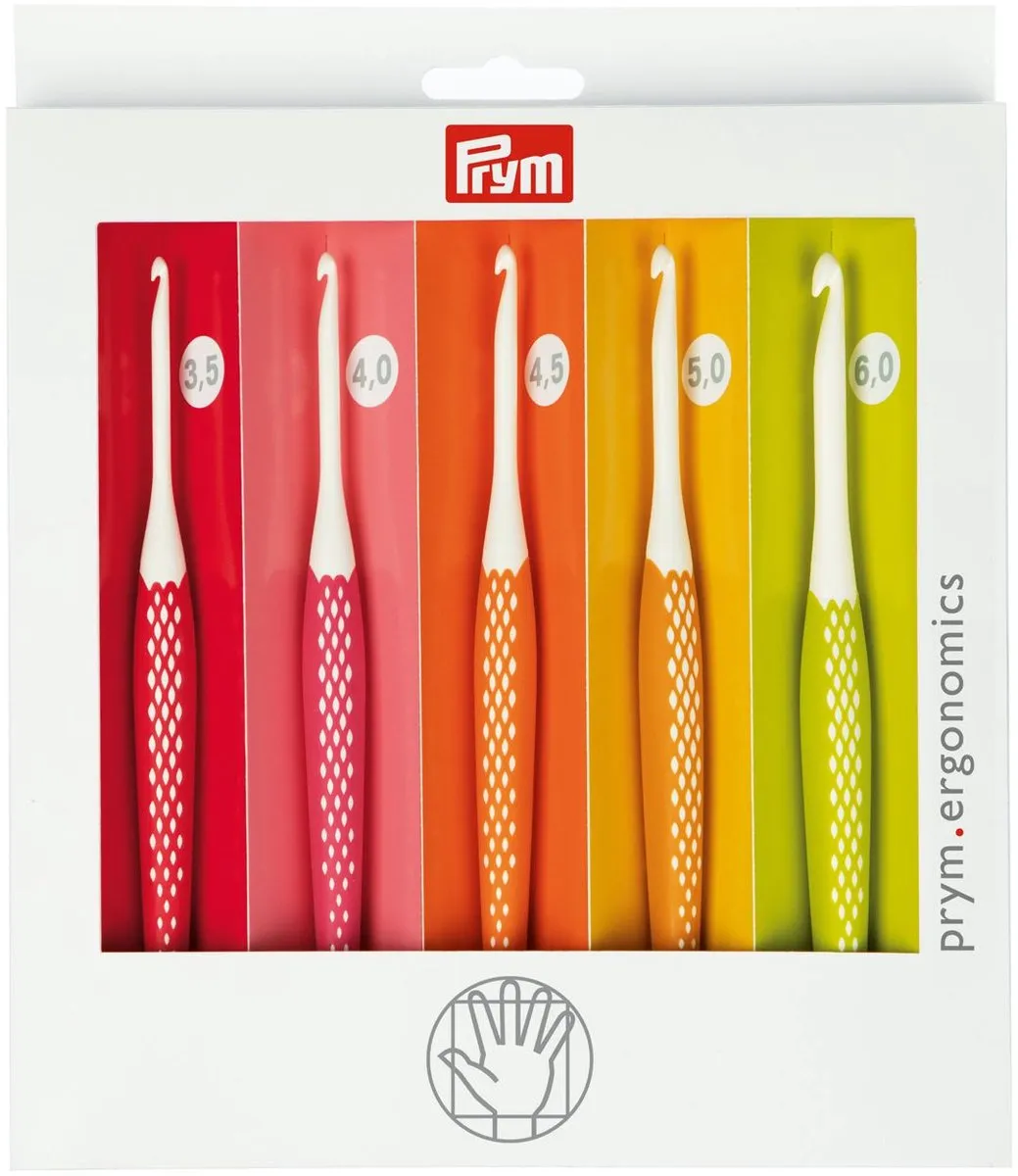 Prym Ergonomics Wolhaaknaalden 3.50-6.00mm - 5 Stuks - Multicolor