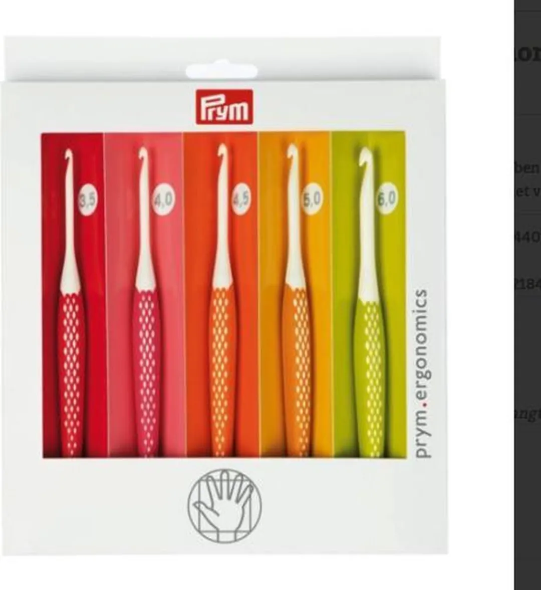Prym Ergonomics Wolhaaknaalden 3.50-6.00mm - 5 Stuks - Multicolor