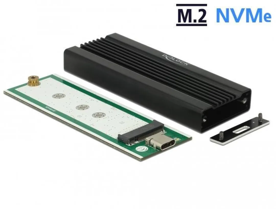 Delock DLCK-42600 M.2 NVMe Behuizing - USB-C - Zwart