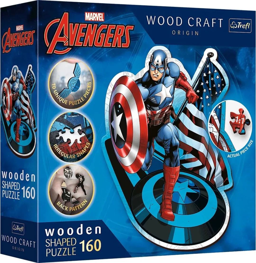 Trefl Marvel Captain America Houten Puzzel 1000 Stuks - FSC Multicolor