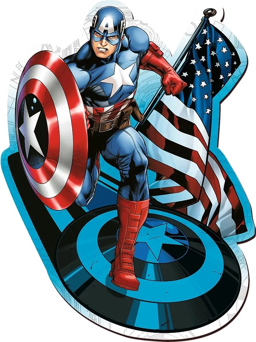 Trefl Marvel Captain America Houten Puzzel 1000 Stuks - FSC Multicolor