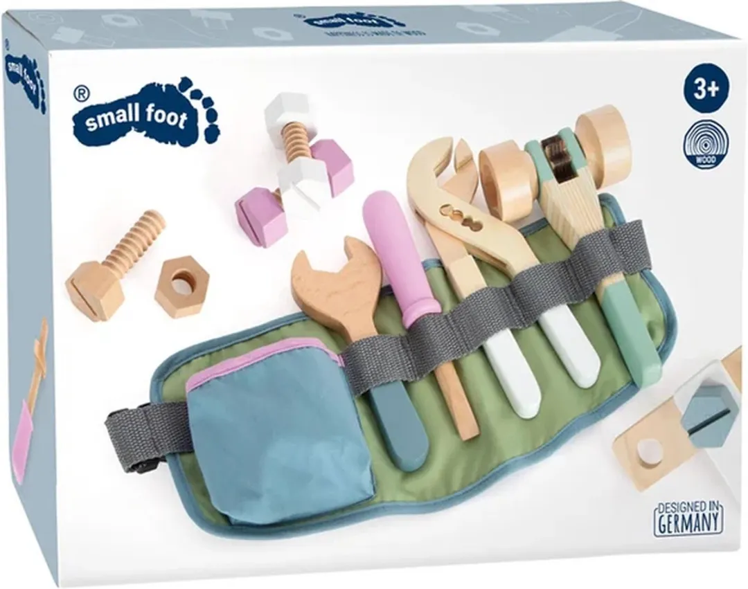 Small Foot Gereedschapsriem Nordic Houten Speelgoed - 15 Stuks Multicolor