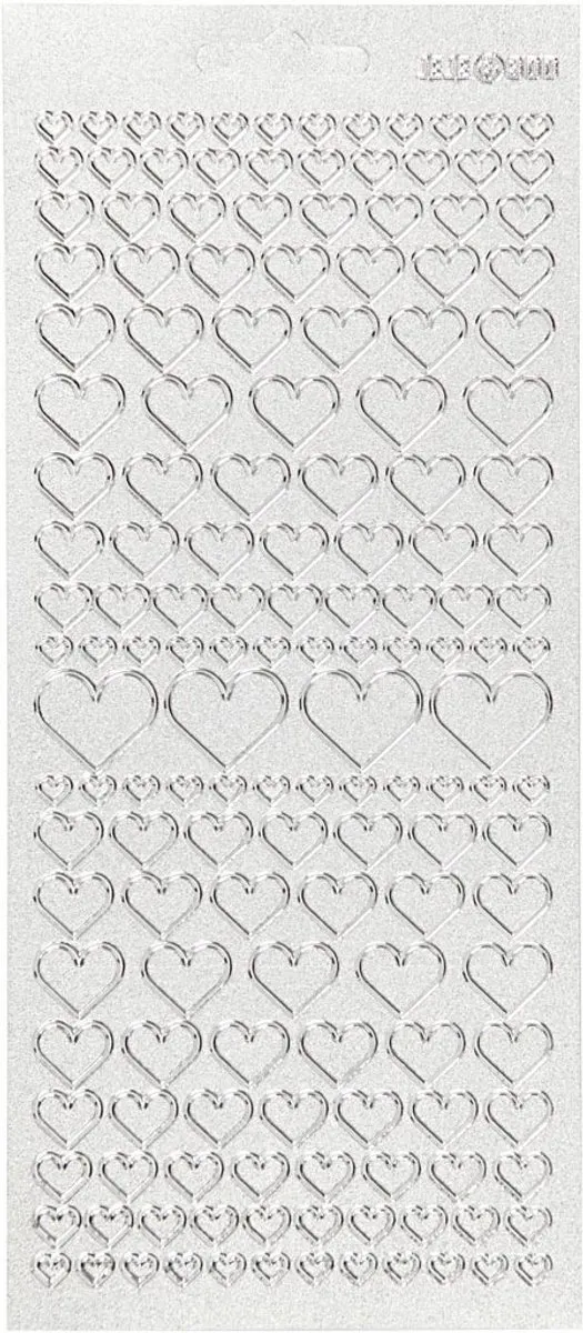 Creativ Company Harten Stickers Zilver - 1 Stuk