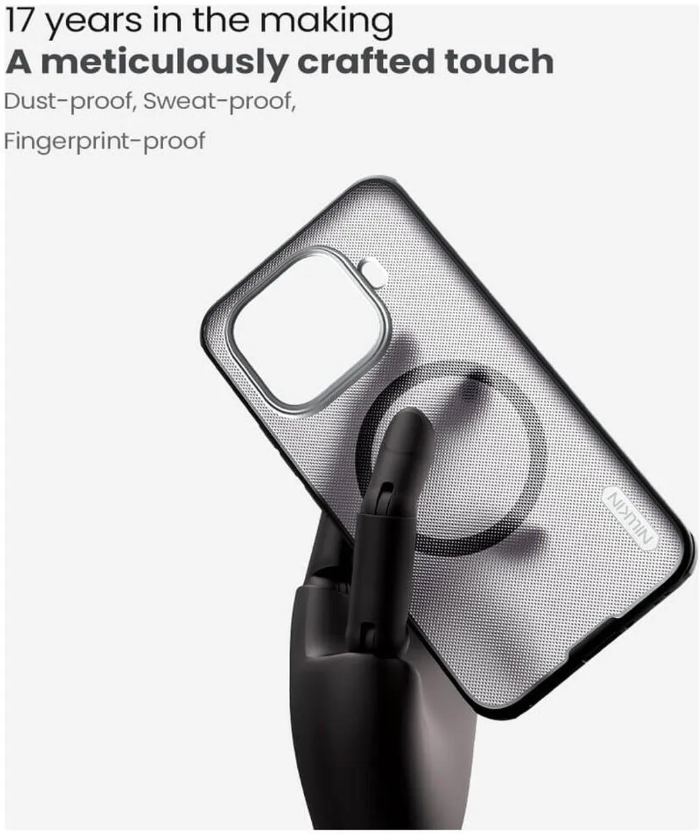 Nillkin Frosted Shield Hoesje Xiaomi 15T Pro - MagSafe/Qi2 - Transparant Zwart