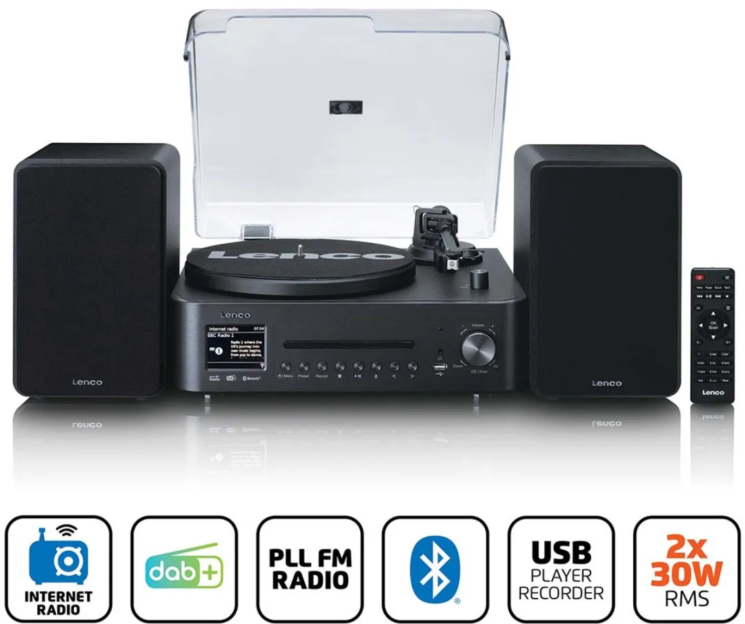 Lenco MC-760BK HiFi-set - DAB+/FM/Internetradio - CD/Bluetooth - 2x30W