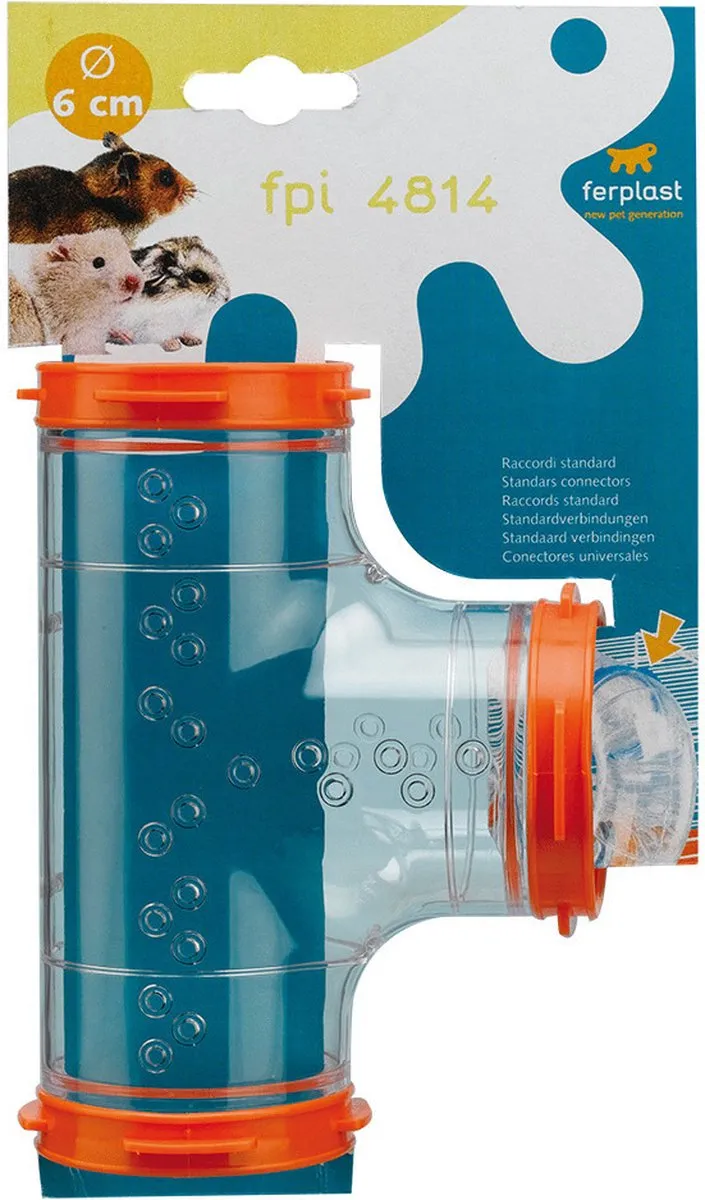 Ferplast Tunnel T-Stuk FPI 4814 Dierenverblijf - Ø6x14x10cm - Assorti