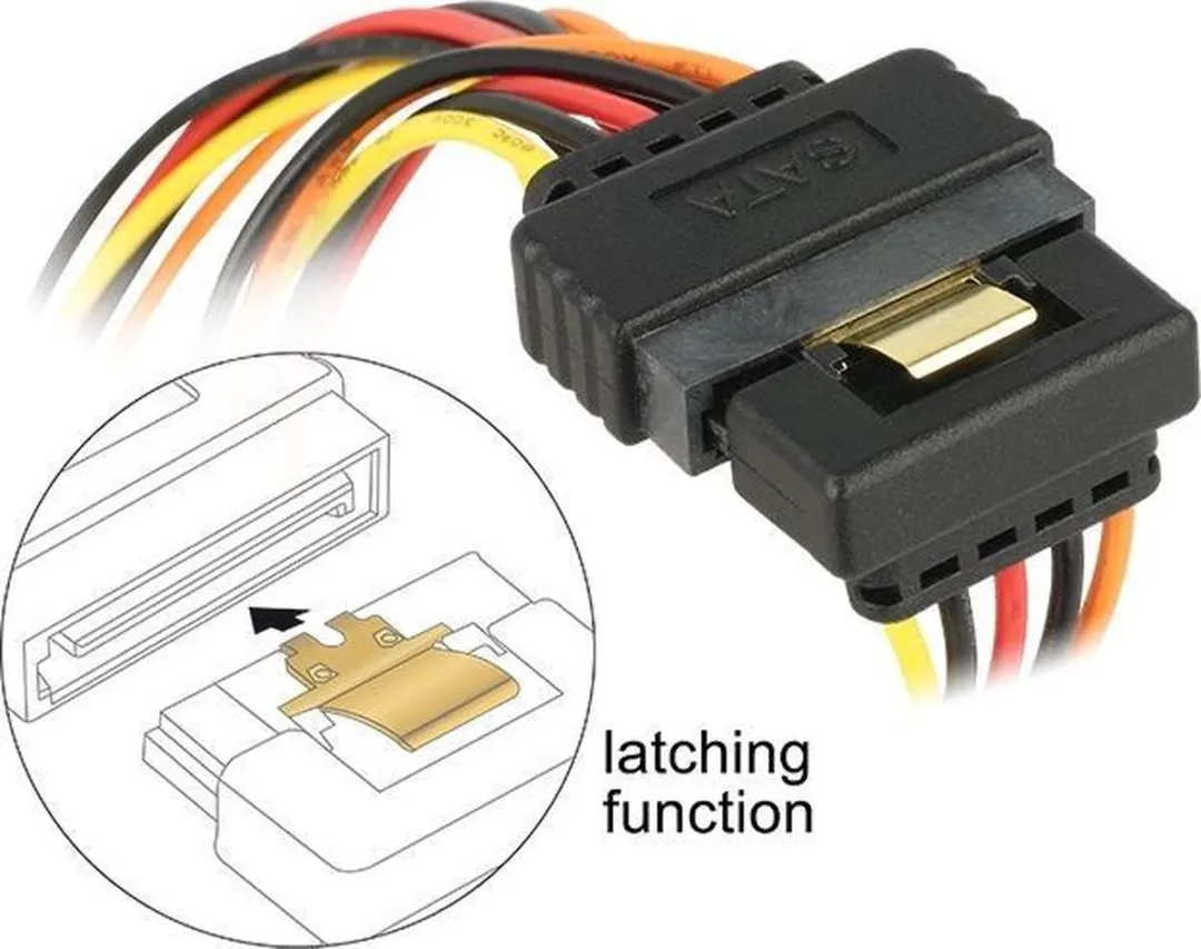 Delock 60145 SATA Power Kabel - 15cm - 2x Vrouwelijk - Zwart - afbeelding 2 van 3