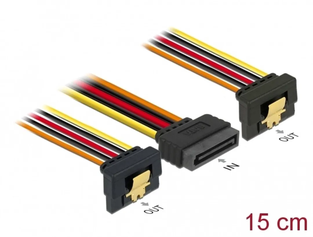 Delock 60145 SATA Power Kabel - 15cm - 2x Vrouwelijk - Zwart - afbeelding 3 van 3