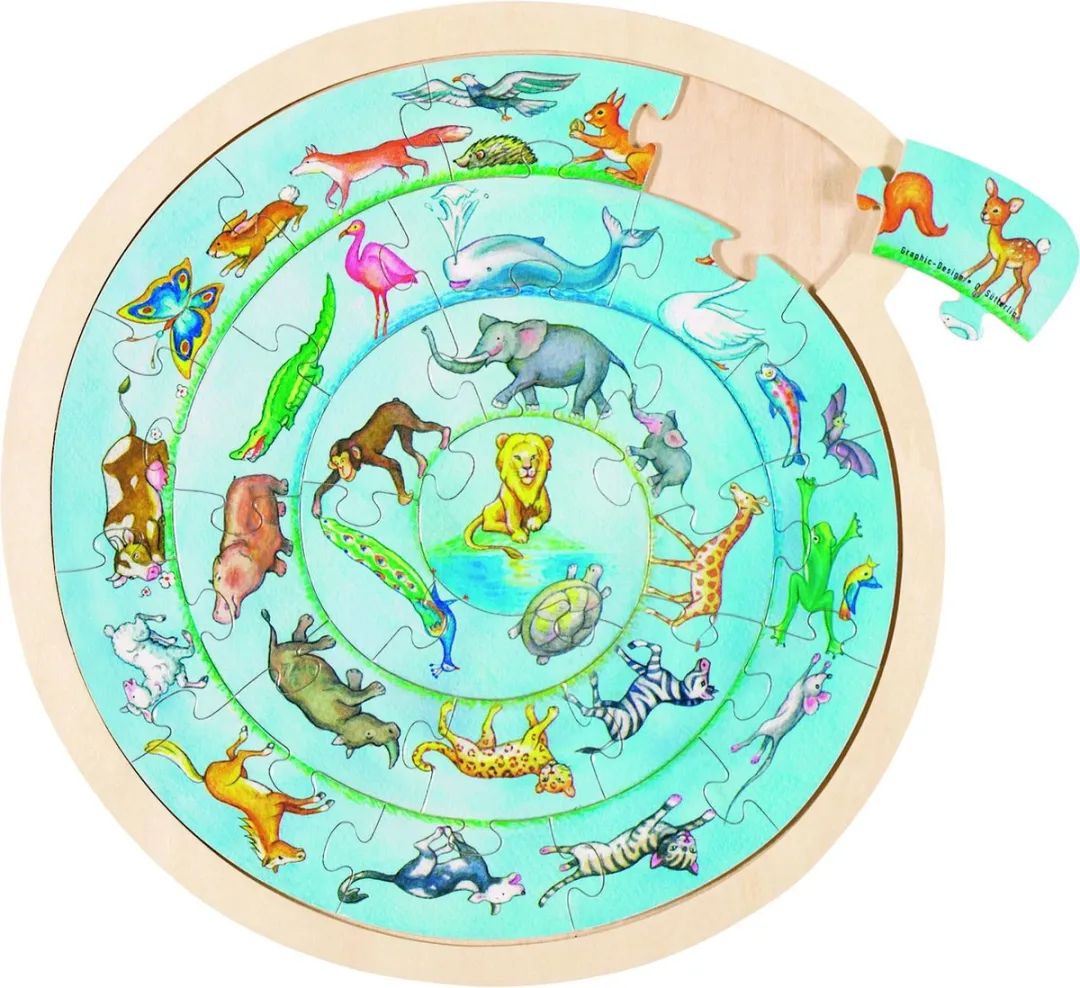 Goki Animal's Circle Puzzle 27 Stuks