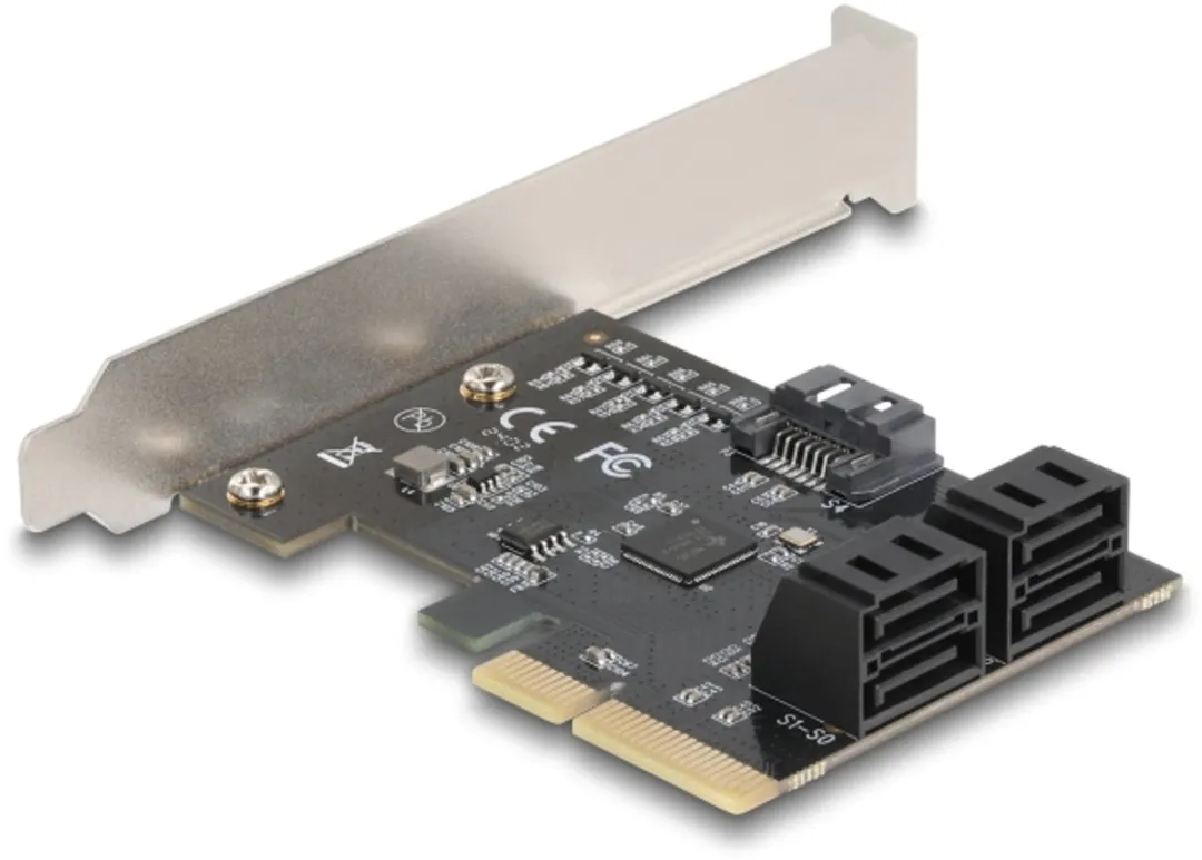 Delock PCIe x4 naar 5x SATA Controller - 90890 - Zwart
