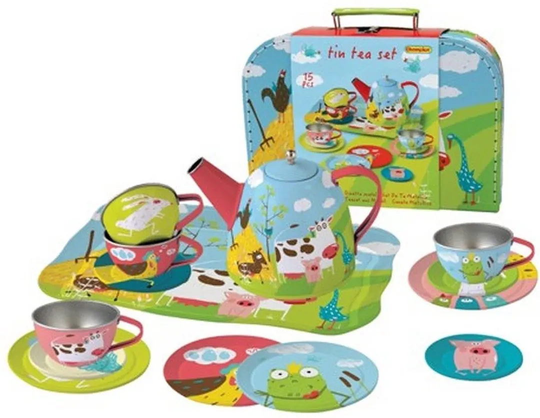 Simply for Kids Theeservies Boerderijdieren 15-delig - Metaal