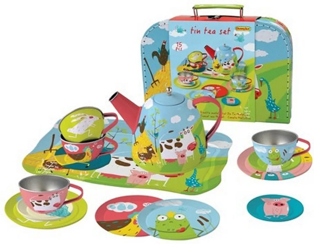 Simply for Kids Theeservies Boerderijdieren 15-delig - Metaal
