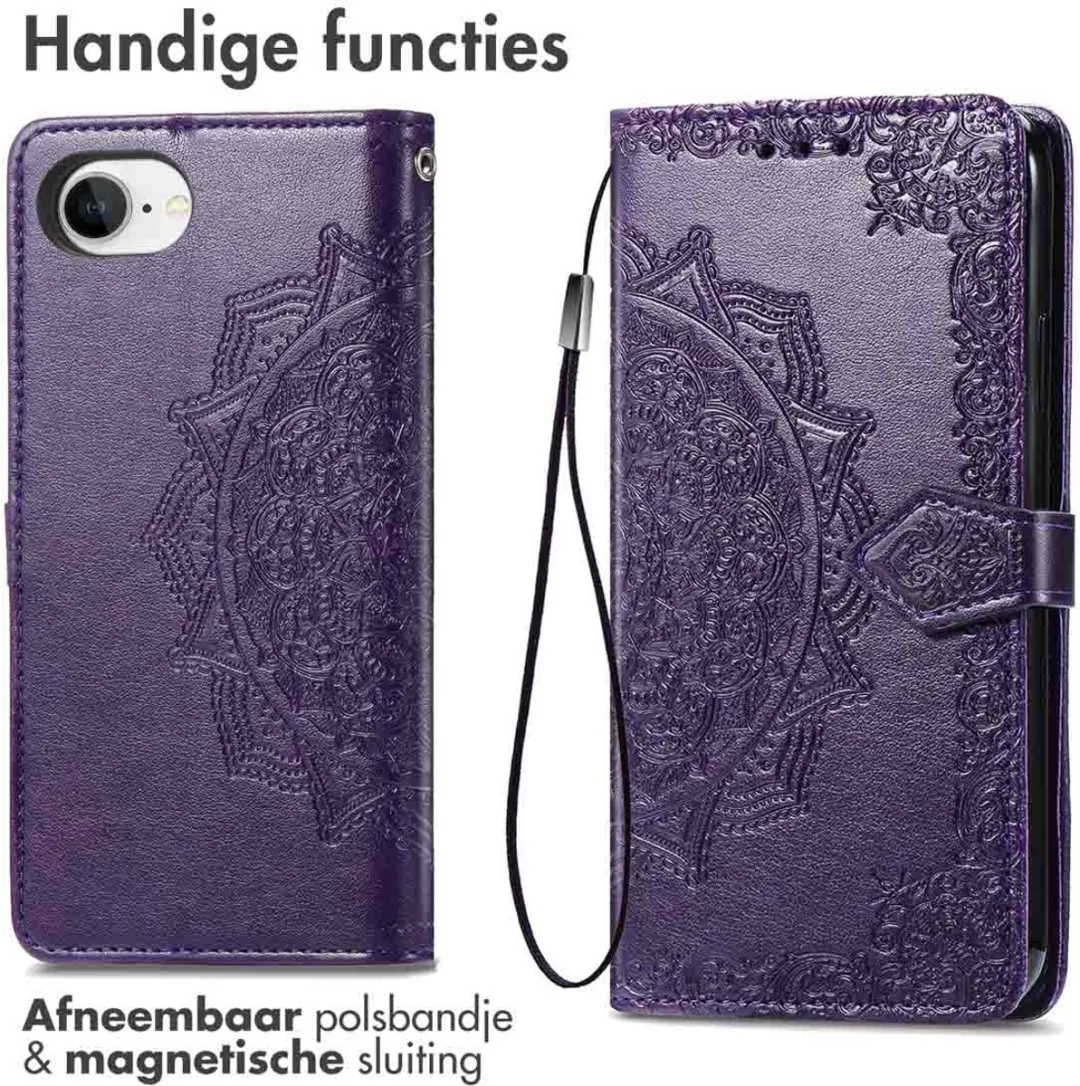 Imoshion Hoesje Apple iPhone 16e Mandala Bookcase - Paars