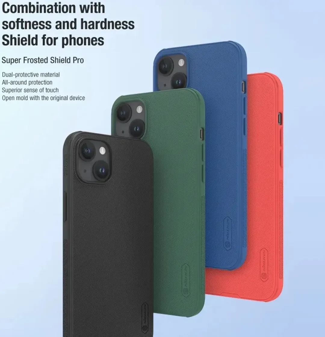 Nillkin Super Frosted Shield iPhone 15 Plus Hoesje - Blauw - afbeelding 5 van 6