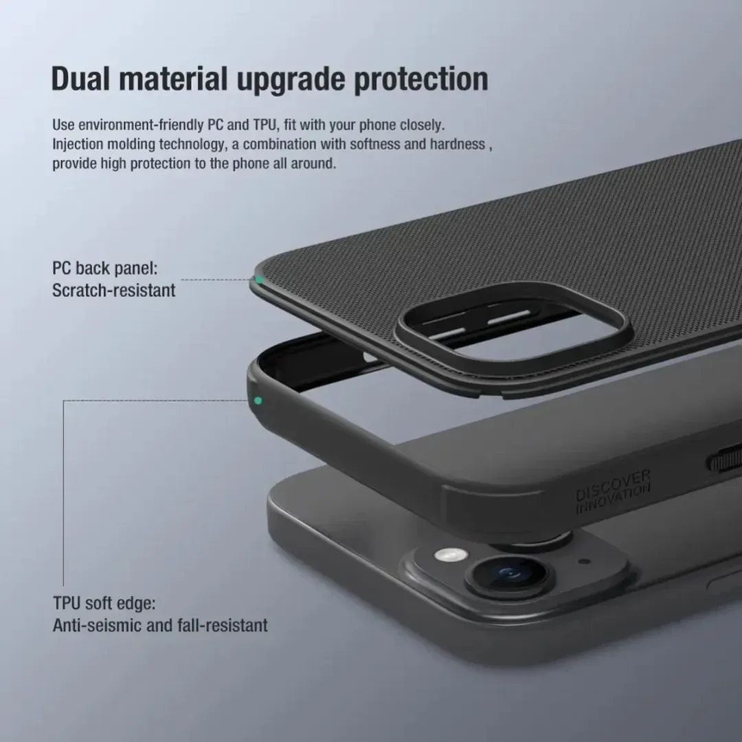 Nillkin Super Frosted Shield iPhone 15 Plus Hoesje - Blauw - afbeelding 6 van 6