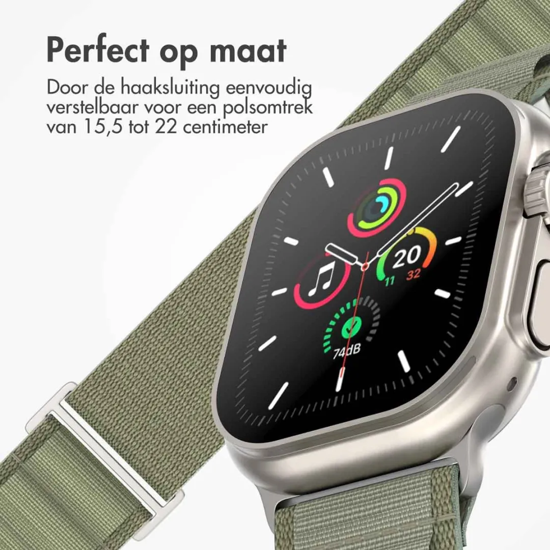 Imoshion Nylon Bandje Apple Watch 42mm - Olijfgroen