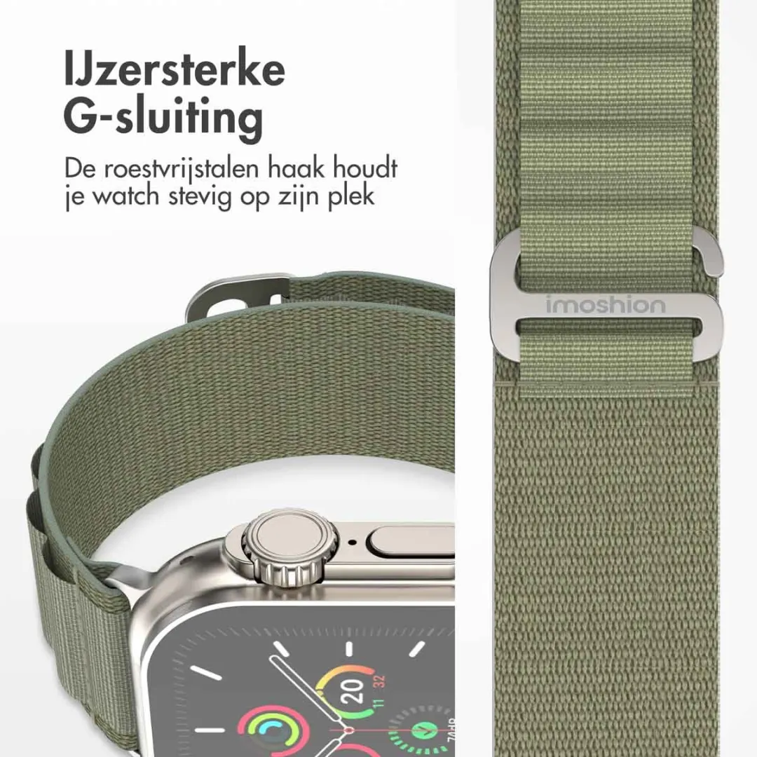 Imoshion Nylon Bandje Apple Watch 42mm - Olijfgroen
