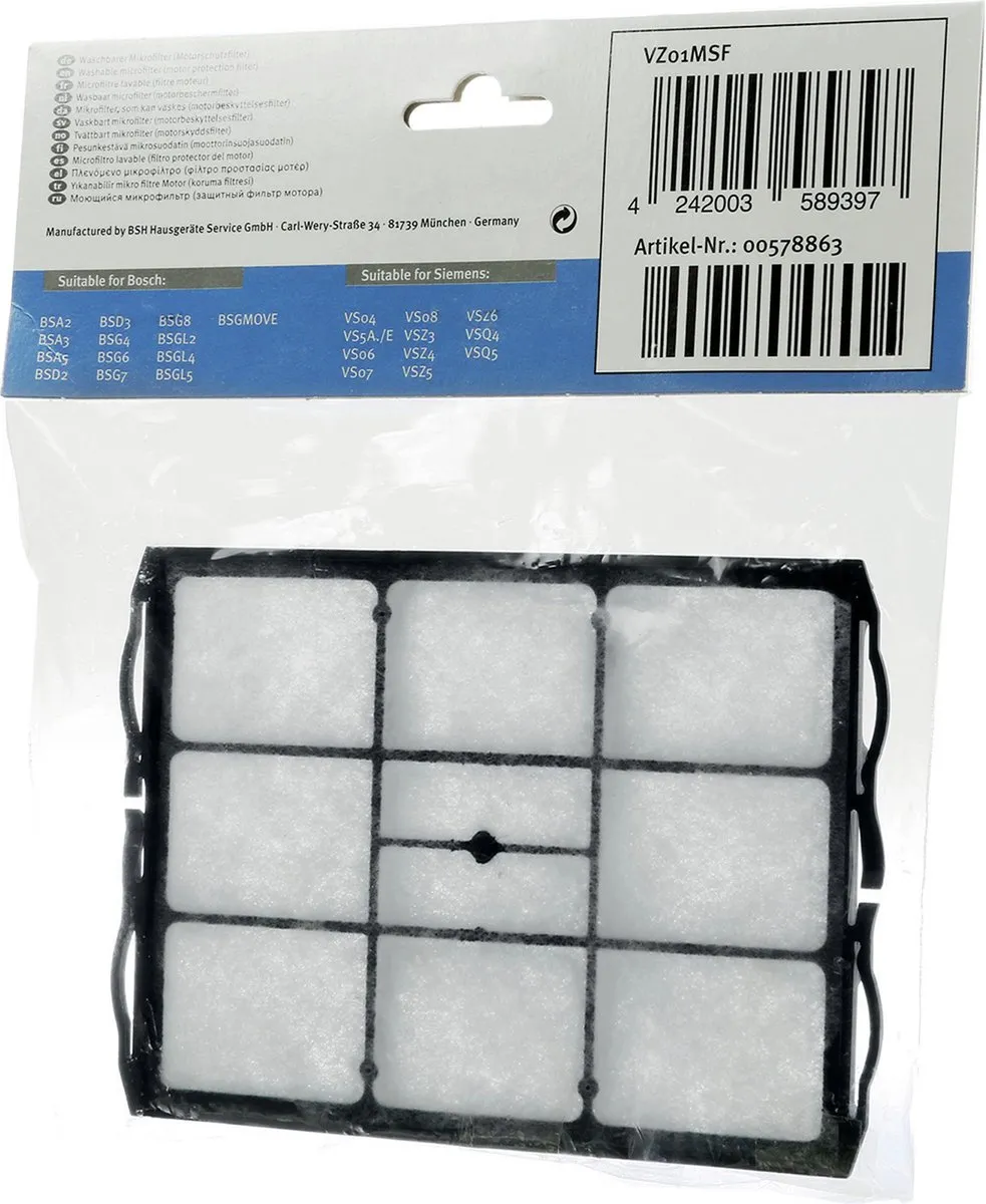 Bosch Siemens VZO1MSF Motorbeschermingsfilter - Kleurenmix - afbeelding 6 van 6