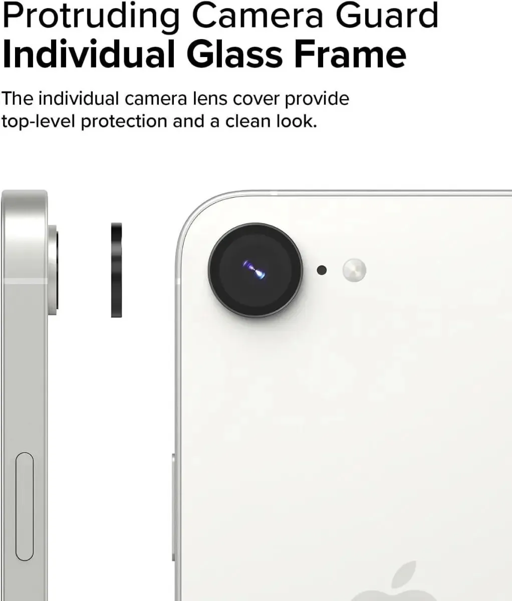 Ringke Frame Glass Camera Beschermer iPhone 16e/17e - 2 Stuks - Zwart - afbeelding 6 van 6