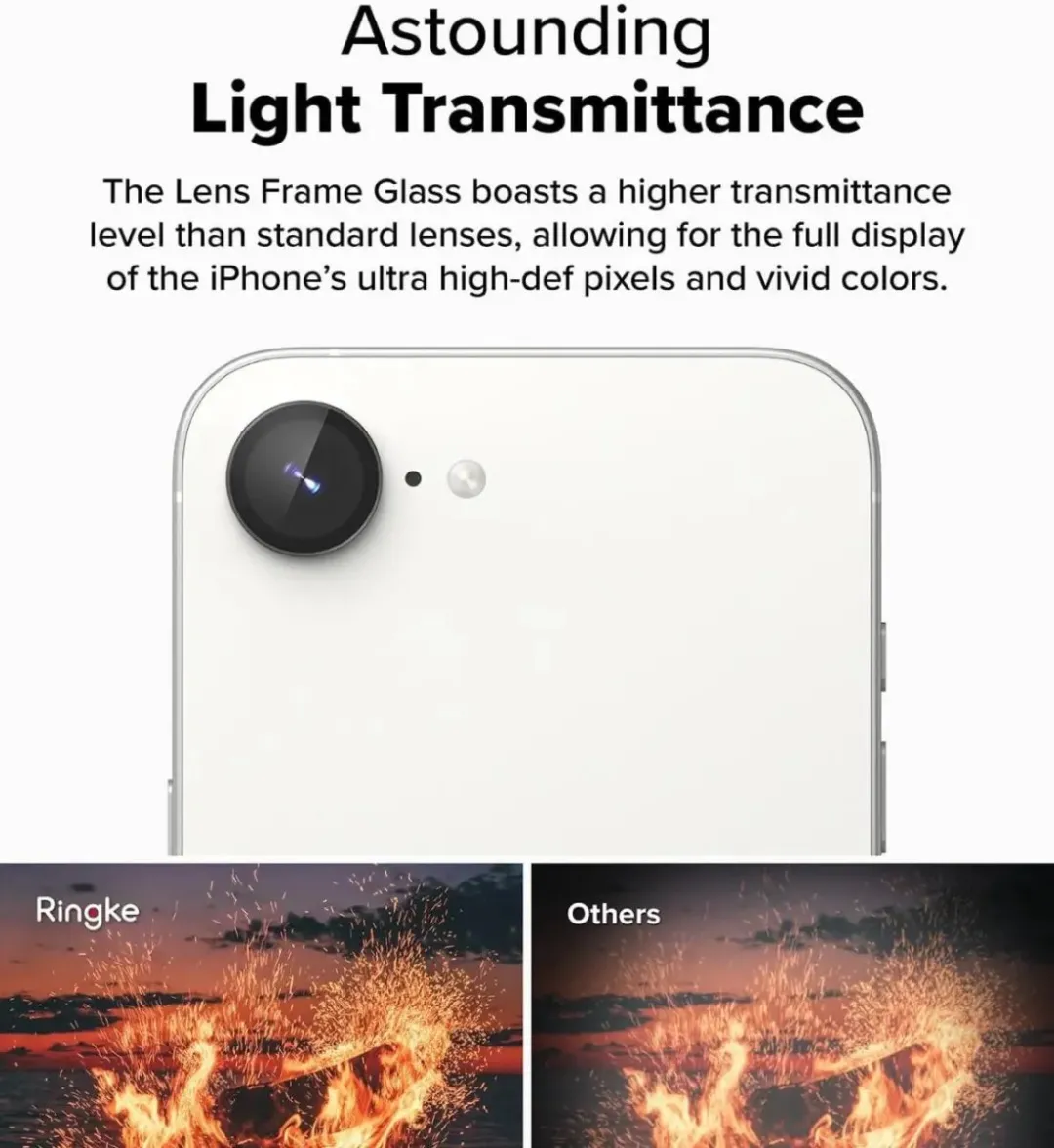 Ringke Frame Glass Camera Beschermer iPhone 16e/17e - 2 Stuks - Zwart