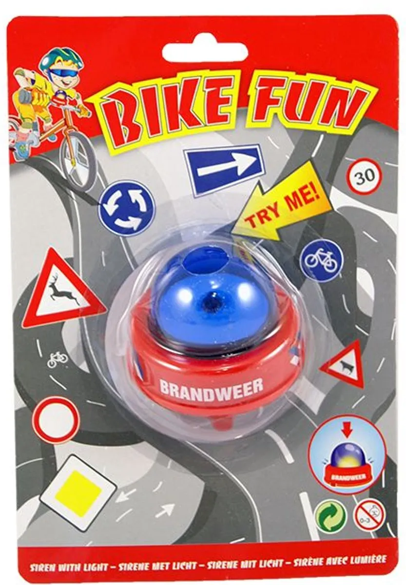 Johntoy Brandweer Sirene Kinderfiets Jongens - Rood/Wit