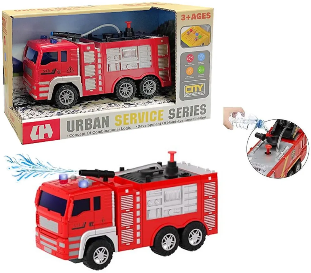698 JIAN SHENG Brandweerwagen 89-309B - Licht & Geluid - 21cm Rood