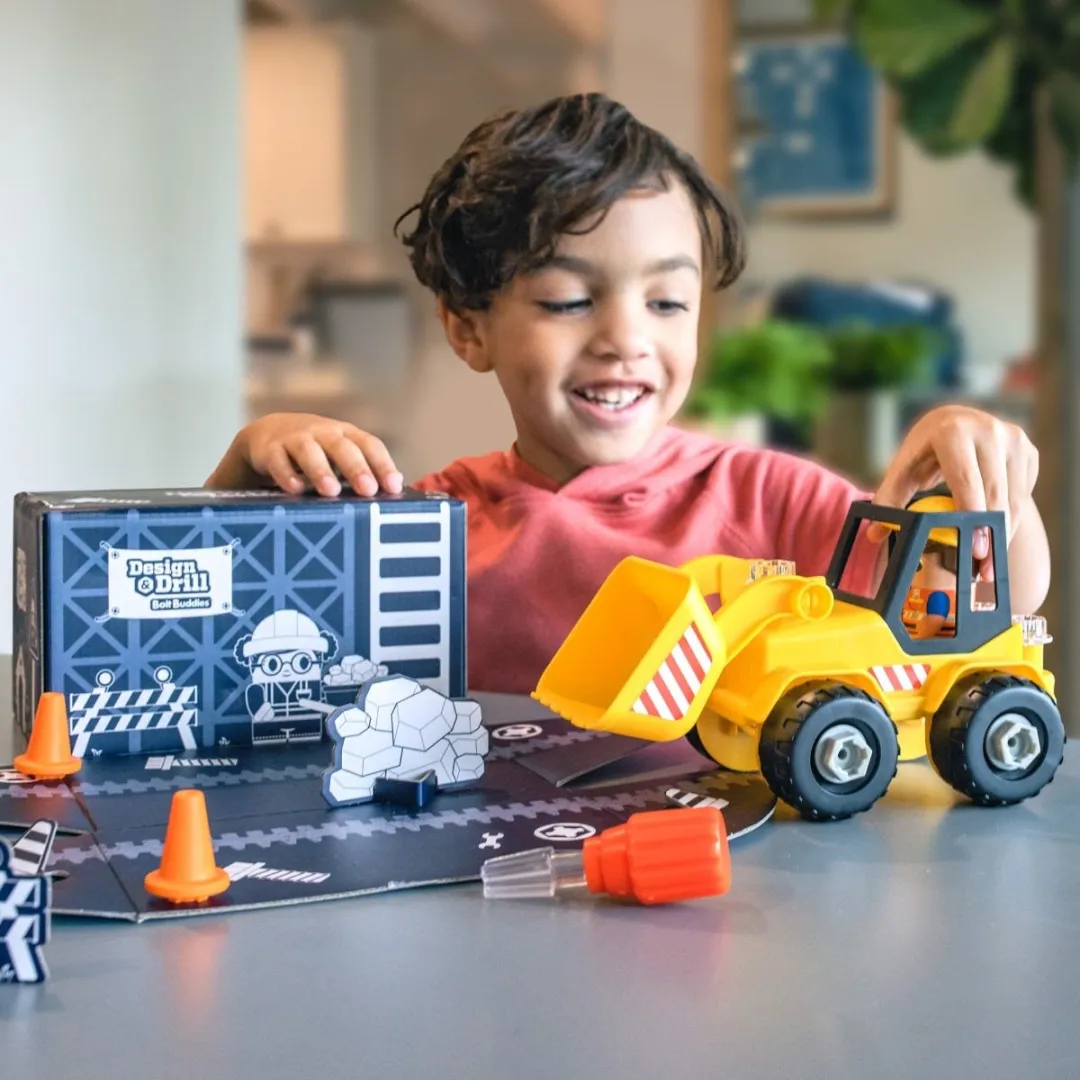 Learning Resources Design & Drill Bolt Buddies Bulldozer - Multicolor