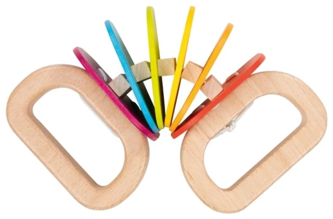 Goki Regenboog Klapper Hout - 16x8x6cm Multicolor